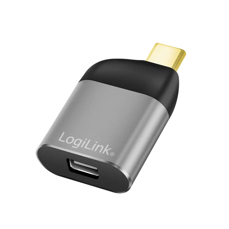 USB 3.2 Gen2 Type-C Adapter, USB-C/M zu mDP/F, 8K/60 Hz, Alu, schwarz/grau