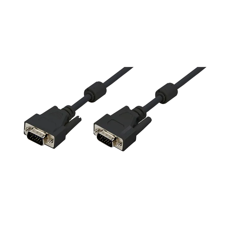 VGA-Kabel, HD15/M zu HD15/M, 1080p, 2x Ferrit, schwarz, 10 m