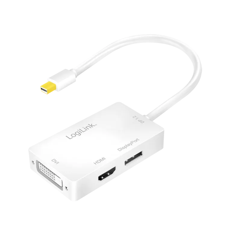 DisplayPort-Adapter, mDP/M zu HDMI+DVI+DP, 4K/60 Hz, weiß, 0,15 m