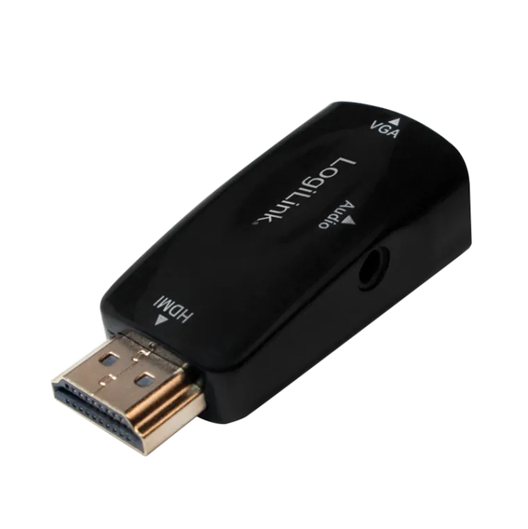 HDMI-Adapter A/M zu VGA/F + 3,5 mm/W, 1080p, schwarz