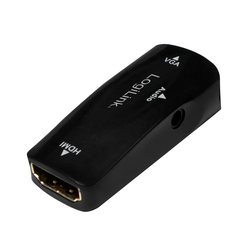 HDMI-Adapter A/F zu VGA/F + 3,5 mm/W, 1080p, schwarz