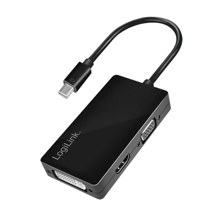 DisplayPort-Adapter, mDP/M zu HDMI+DVI+VGA, 4K/30 Hz, schwarz, 0,15 m