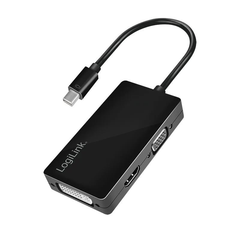 DisplayPort-Adapter, mDP/M zu HDMI+DVI+VGA, 4K/30 Hz, schwarz, 0,15 m