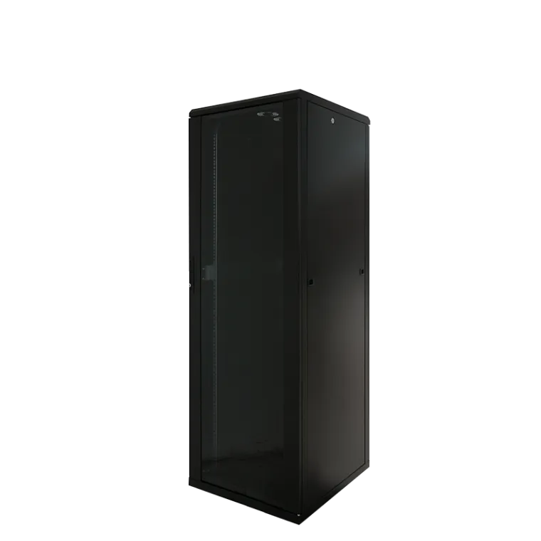 19" Netzwerk Standschrank, 22HE, 600 x 600 mm, Schwarz