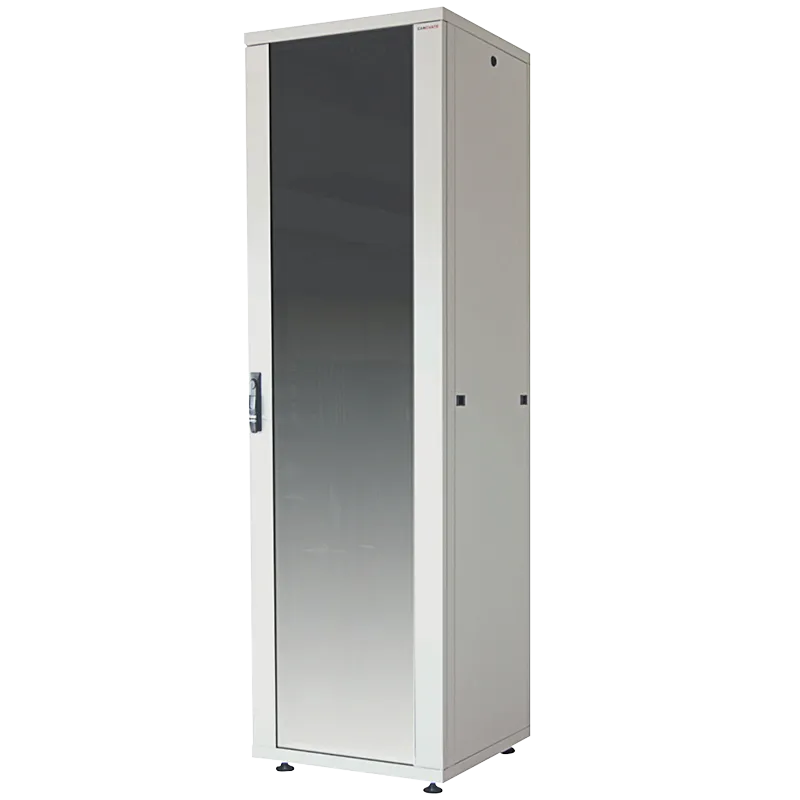 19"-Netzwerk-Eco-Standschrank 42 HE, 800 x 800 mm, Grau