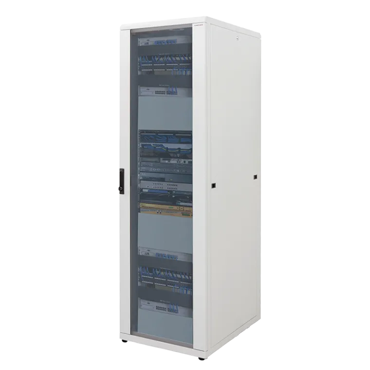 19" Netzwerk Standschrank, 42HE, 800 x 800 mm, Grau