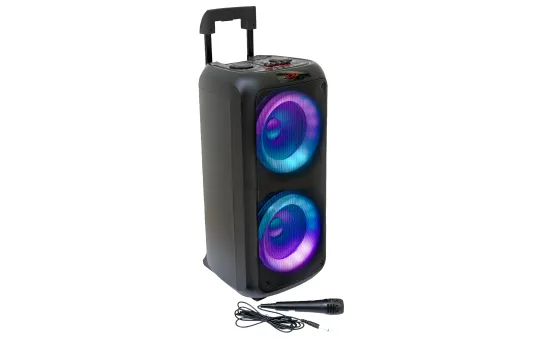 Karaoke-Lautsprecherbox "VENUS600", 600W, Beleuchtung, Bluetooth, inkl. Mikrofon