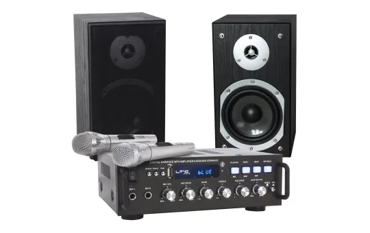 Karaoke-Set LTC "STAR4-MKII" USB/SD, Bluetooth, inkl. zwei Mikrofone und Boxen