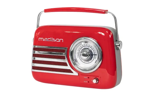 Tragbares Nostalgie Radio "FREESOUND-VR40R" mit Bluetooth, USB & FM 30W, rot