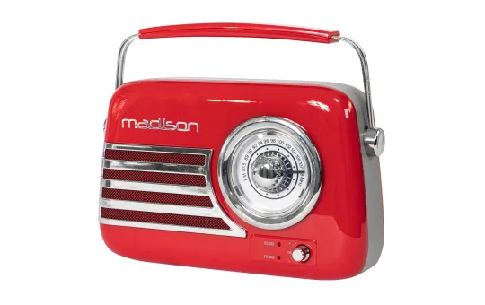 Tragbares Nostalgie Radio "FREESOUND-VR40R" mit Bluetooth, USB & FM 30W, rot