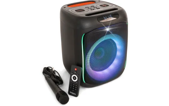 Lautsprecherbox IBIZA "CUBE180" 180W, akkubetrieben, Bluetooth, mit Mikrofon