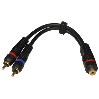 High-Quality Y-Adapter "Y-2S" 20cm Cinch 1xBuchse auf 2xStecker