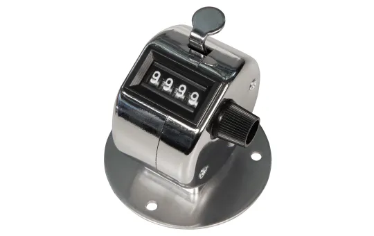Mechanischer Handzähler McPower, mit Montagefuß, Metallgehäuse, 0-9999