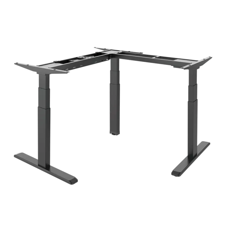 Elektrisch verstellbares Schreibtischgestell, 3 Motoren, 90° L-Form, 620–1280 mm