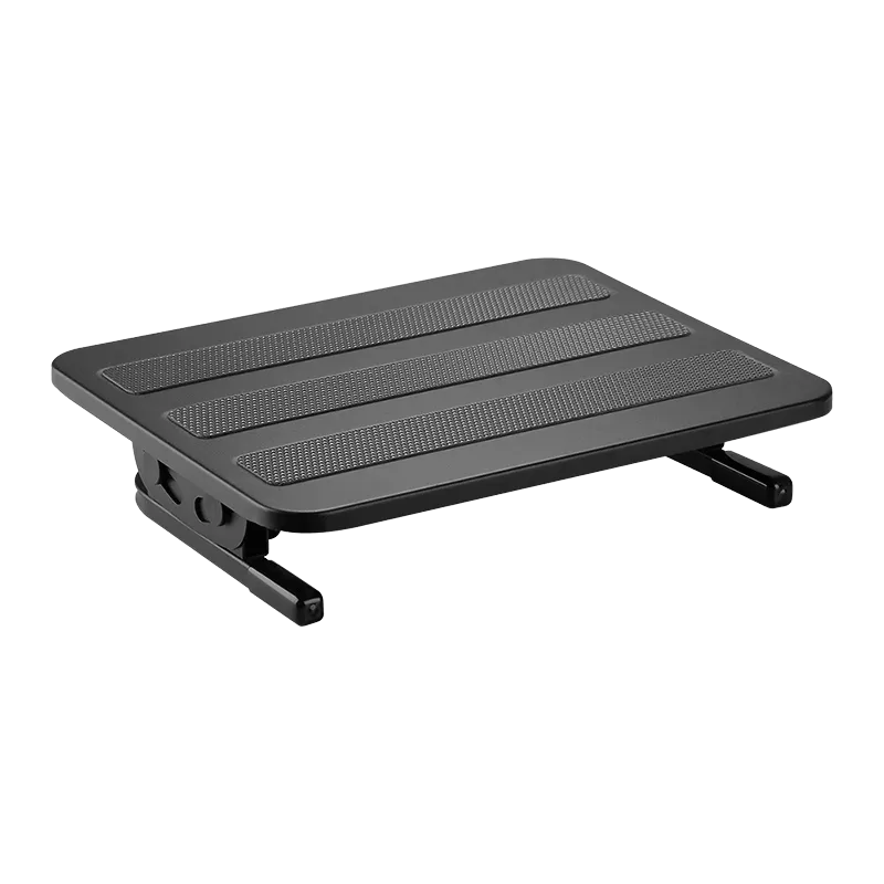 Freistehende, neigbare Fußstütze, 300x380 mm, 20°/+20° neigbar, Anti-Rutsch-Gummibeschichtung, schwa