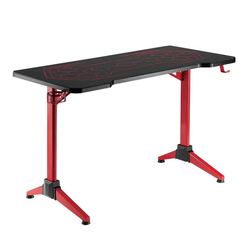 Gaming-Schreibtisch mit RGB-Beleuchtung, Geo-Wabenmuster