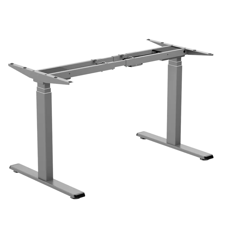 Elektrisch verstellbares Schreibtischgestell, 2 Motoren, 620–1280 mm, grau