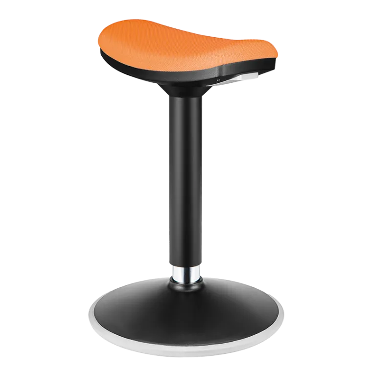 Sitz-/Steh-/Drehhocker, höhenverstellbar 56–82 cm, max. 136 kg, schwarz/orange