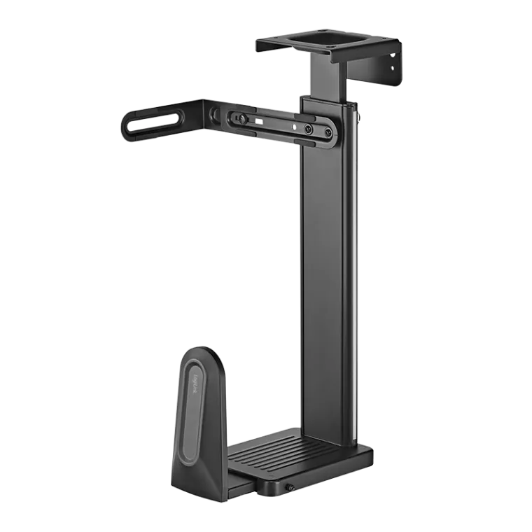 PC-Tower-Halterung, bis 20 kg, H/B/T einstellbar, Untertisch-/Wandmontage, Schwarz