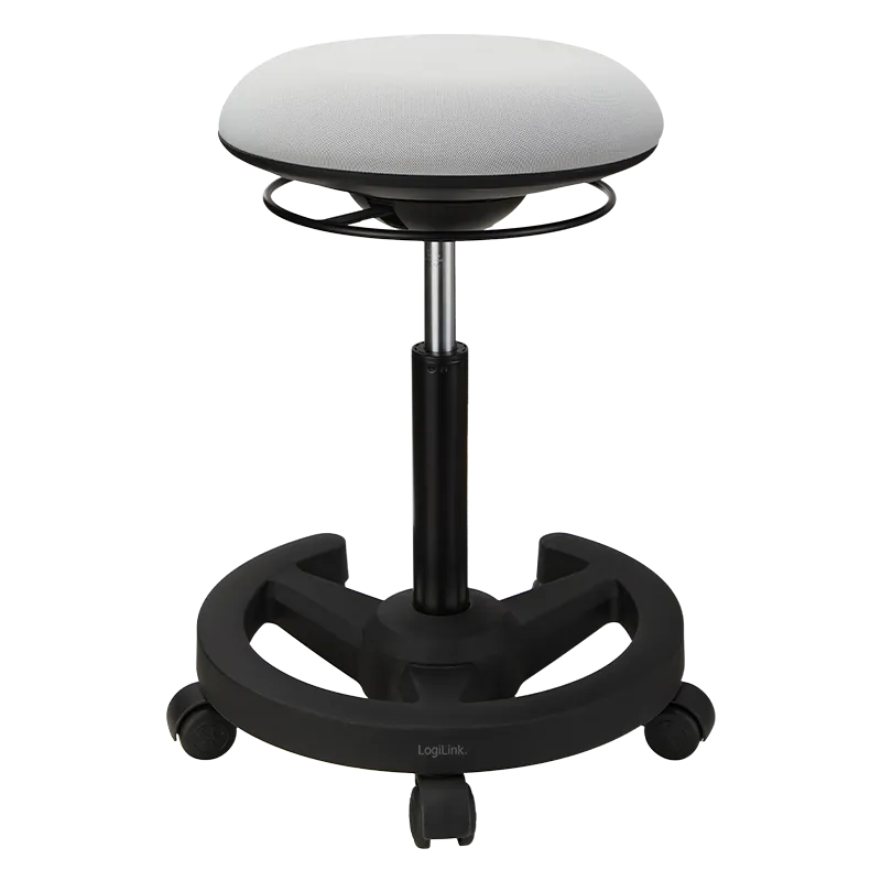 Ergonomischer Bürohocker, Höhe 55–73 cm, 360°-drehbar, neigbar, bis 136 kg, schwarz-grau