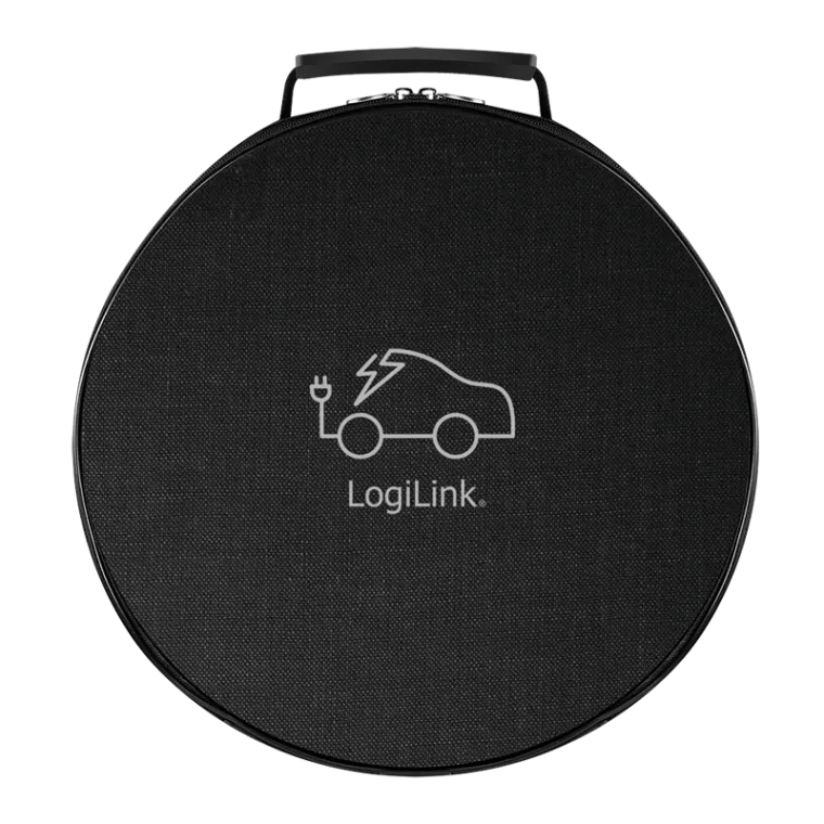 Schutztasche für Auto-Ladekabel, rund, Nylon, schwarz