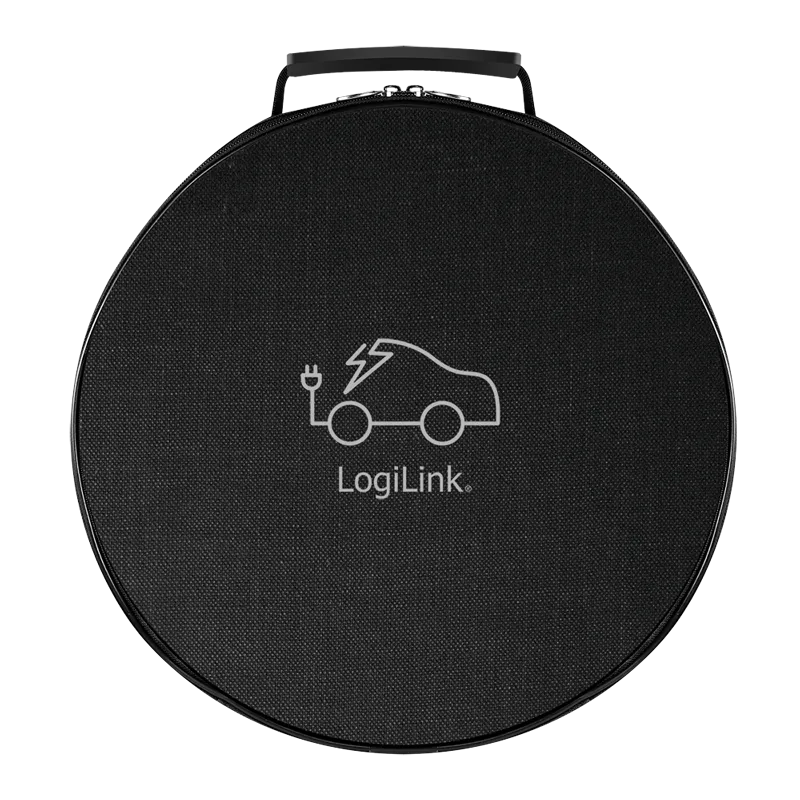 Schutztasche für Auto-Ladekabel, rund, Nylon, schwarz