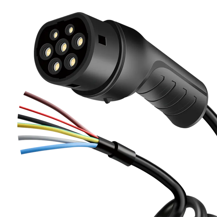 E-Auto-Ladekabel, offenes Ende, Typ 2, 3-phasig, 32 A, 22 kW, 5 m