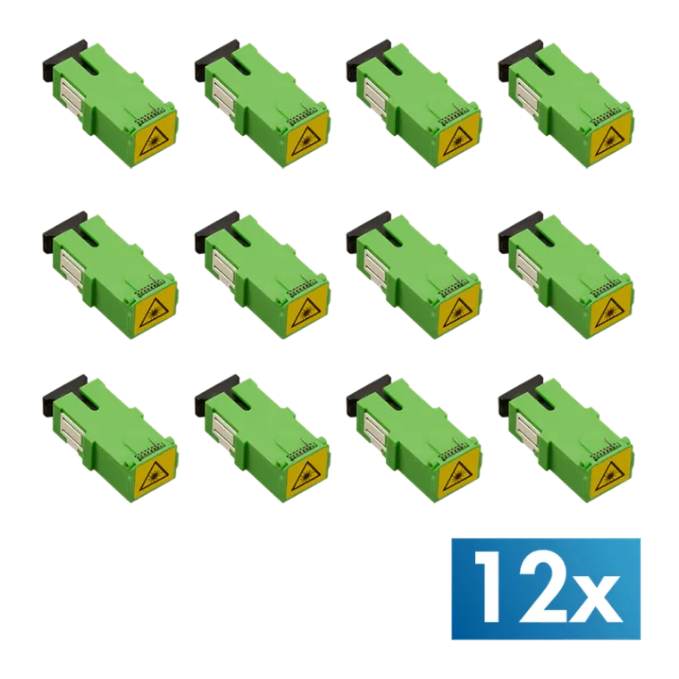 Glasfaser Kupplung SC-Simplex, 12 Stück, ohne Flansch, mit externem Laserschutz