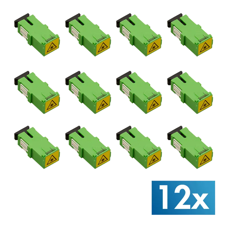 Glasfaser Kupplung SC-Simplex, 12 Stück, ohne Flansch, mit externem Laserschutz