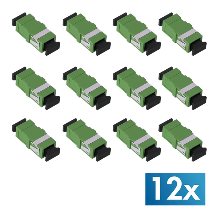 Glasfaser Kupplung SC Simplex, 12 Stück, ohne Flansch, mit Laserschutz