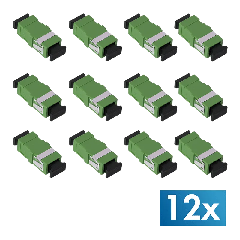 Glasfaser Kupplung SC Simplex, 12 Stück, ohne Flansch, mit Laserschutz