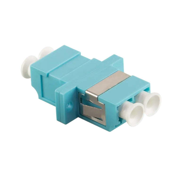Glasfaser LC/LC Duplex Kupplung mit Flansch, Türkis
