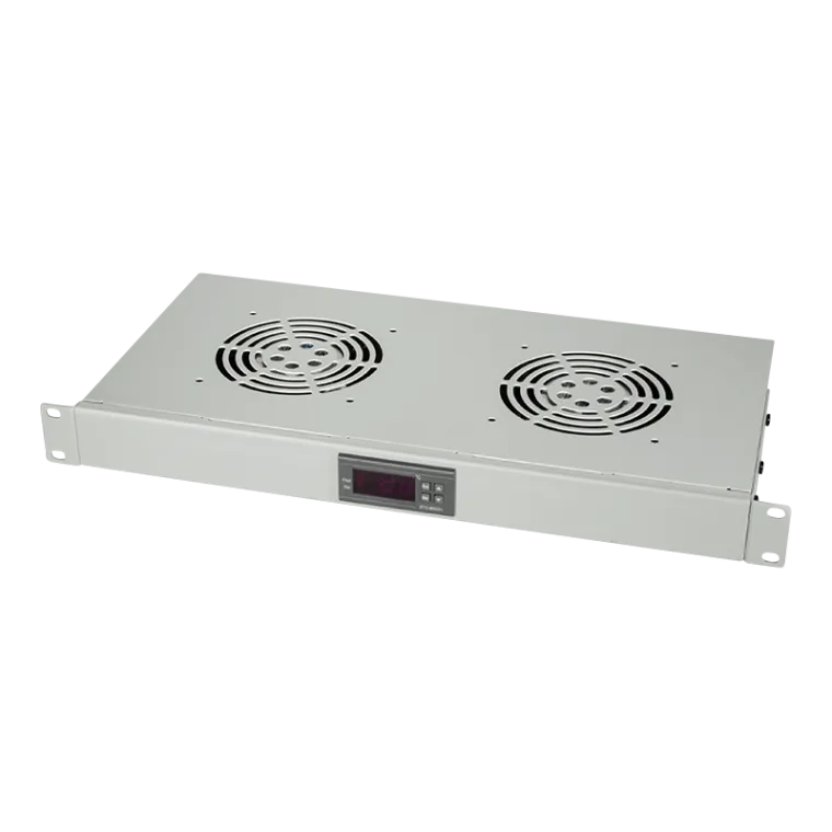19" Lüftereinschub mit 2 Lüftern, mit Thermostat