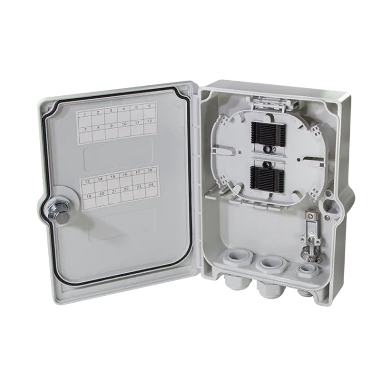 FTTX-Anschlussgehäuse IP55, für max. 24 Fasern, 6x LC/QD o. SC/DX
