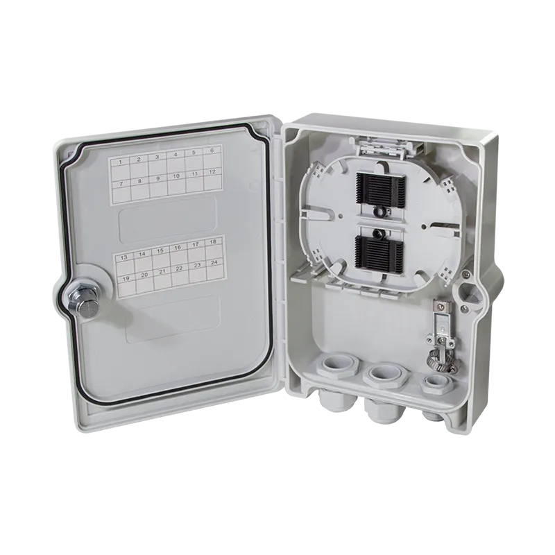 FTTX-Anschlussgehäuse IP55, für max. 24 Fasern, 6x LC/QD o. SC/DX