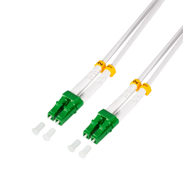 Stahlarmiertes Glasfaser-Patchkabel OS2, Duplex LC/APC - LC/APC, 7,5 m