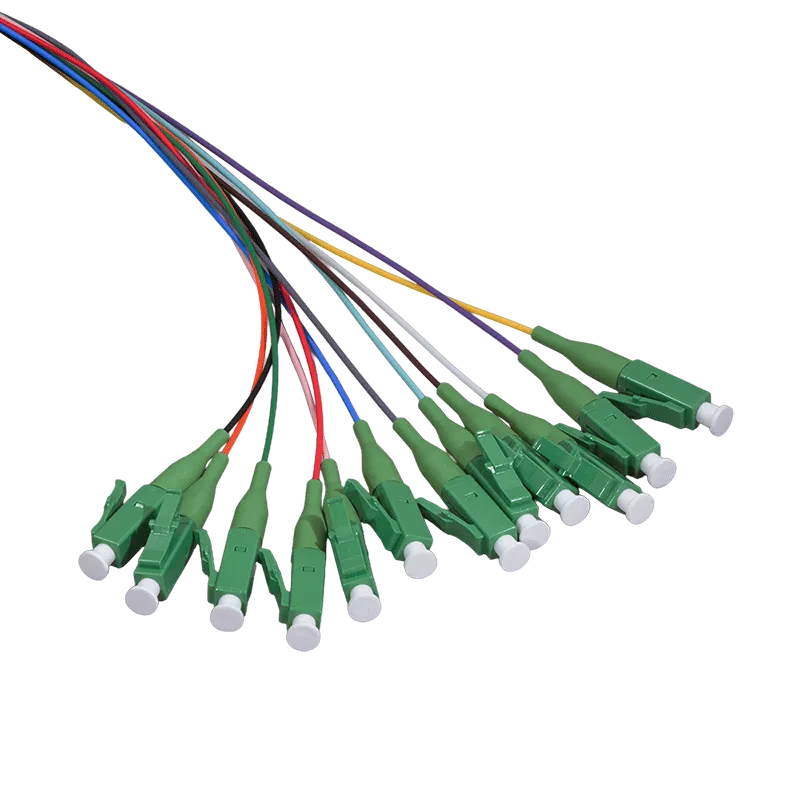 Farbiger Pigtailsatz 12 x LC/APC, OS2 9/125µ G657.A1, 2 m