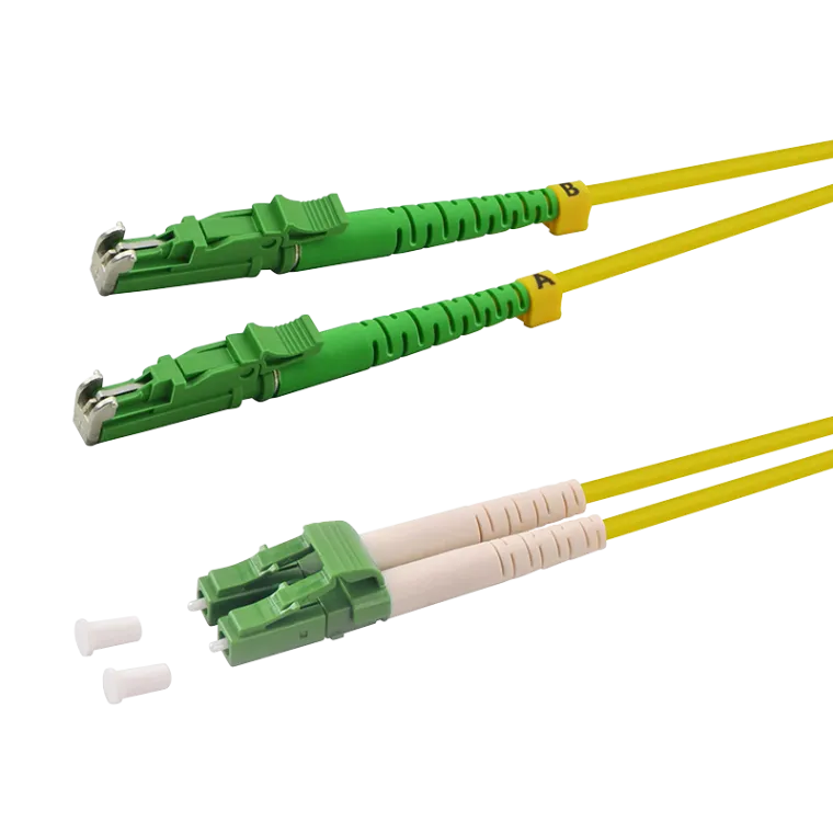LWL Duplex Patchkabel, OS2, 9/125µ, LSH-LC, APC 8°, Ggelb, 2 m