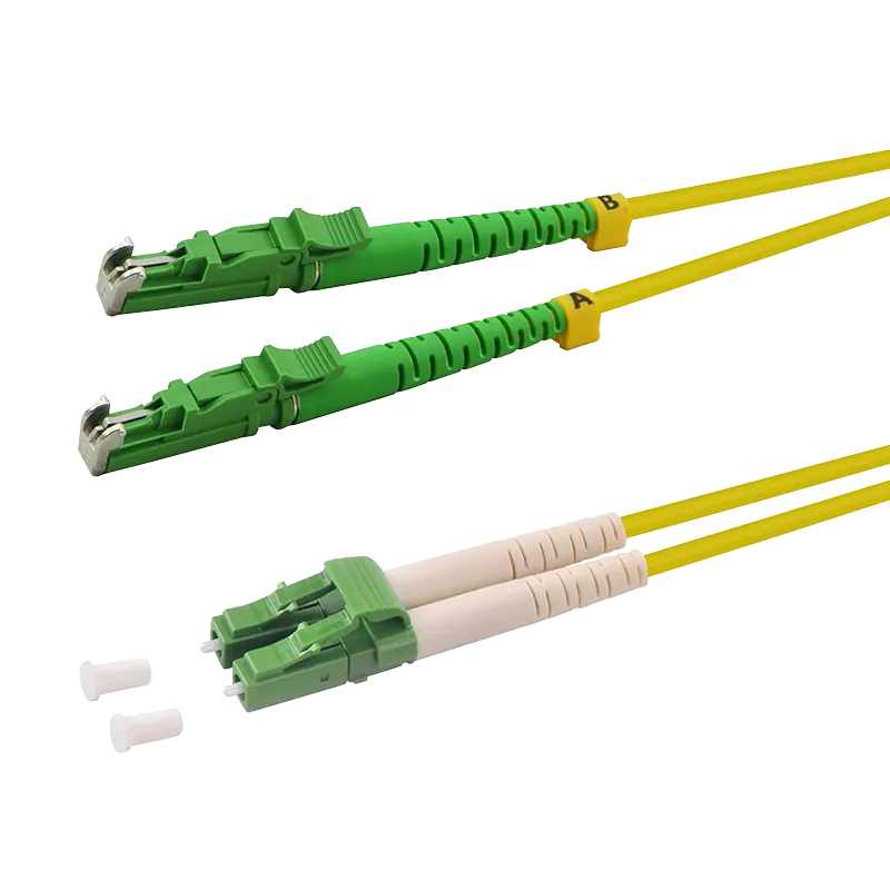 LWL Duplex Patchkabel, OS2, 9/125µ, LSH-LC, APC 8°, Gelb, 3 m