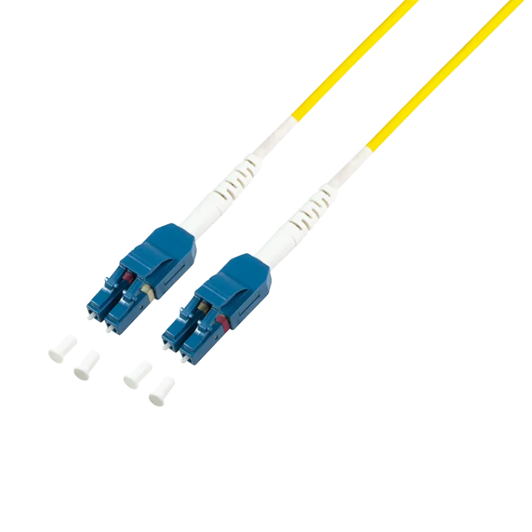 LWL Duplex Patchkabel, OS2, 9/125µ, Uniboot LC-LC, Gelb, 0,5 m
