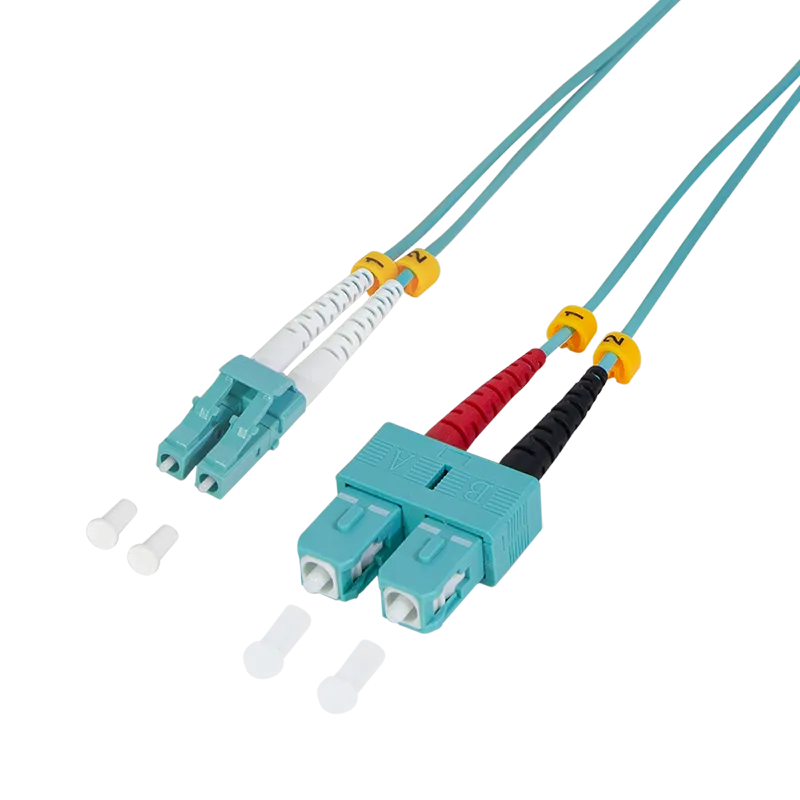 LWL Duplex Patchkabel, OM3, 50/125µ, LC-SC, Türkis, 2 m