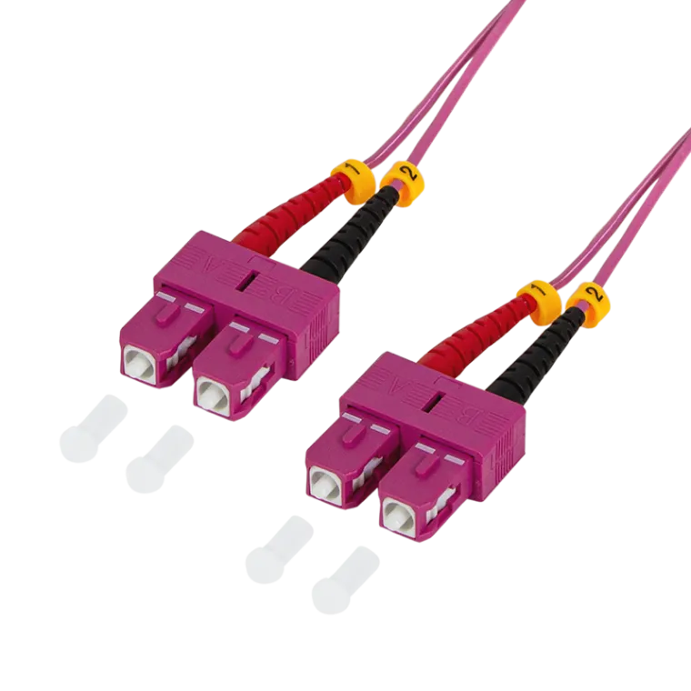 LWL Duplex Patchkabel, OM4, 50/125µ, SC-SC, erikaviolett, 3 m