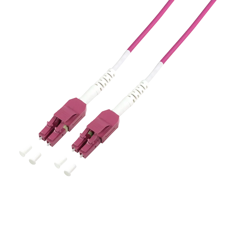 LWL Duplex Patchkabel, OM4, 50/125µ, Uniboot LC-LC, erikaviolett, 3 m