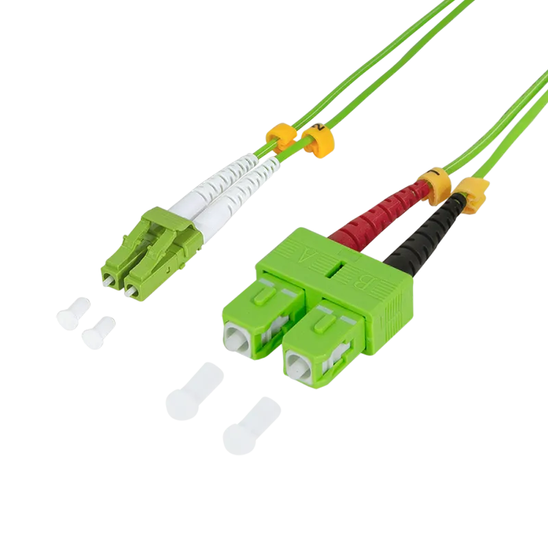 LWL Duplex Patchkabel, OM5, 50/125µ, LC-SC, Lindgrün, 15 m