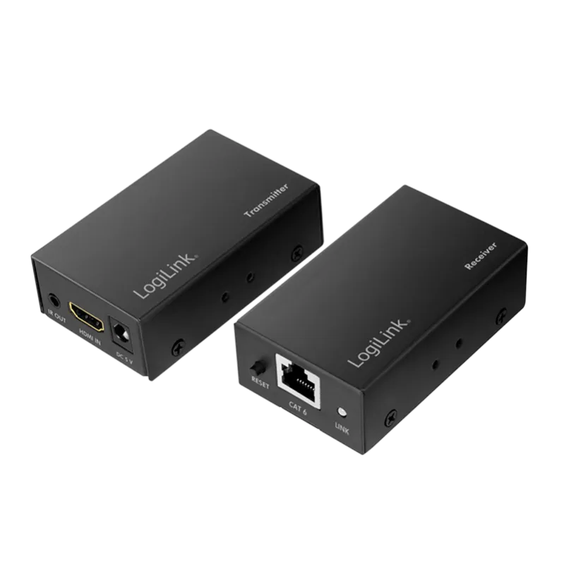 HDMI-Extender-Set über LAN, 60 m, 1080p/60 Hz, POC, IR