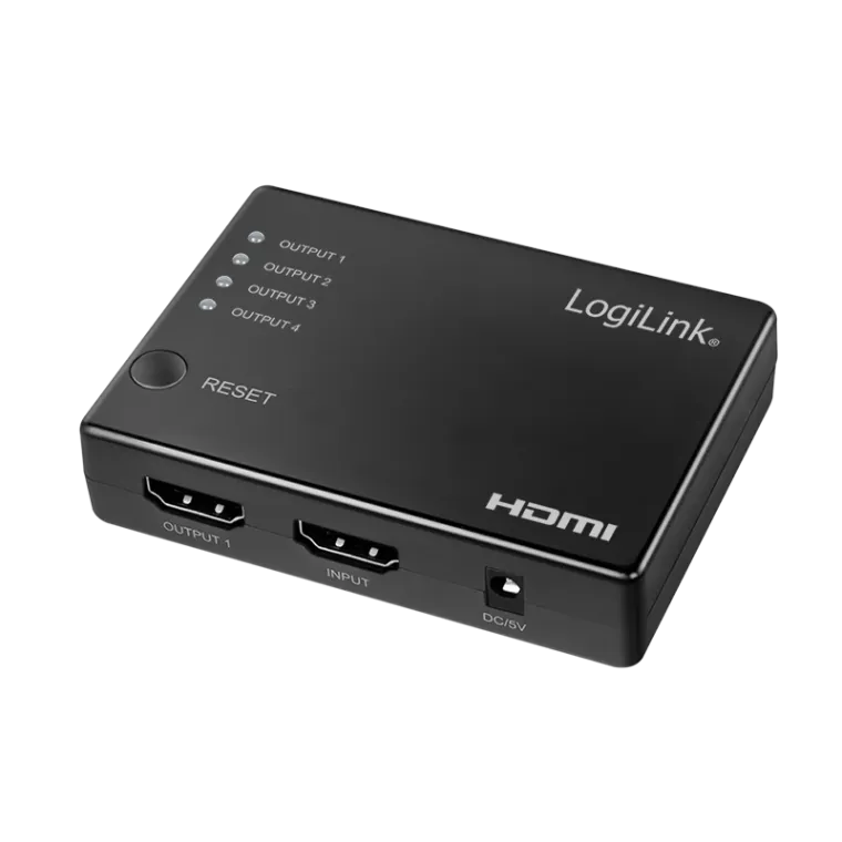 HDMI-Splitter, 1x4-Port, 4K/30 Hz, HDCP, CEC, schlank