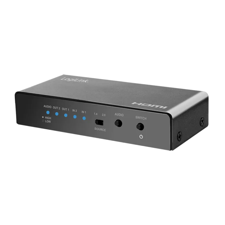 HDMI-Switch, 2x2-Port, 4K/60 Hz, EDID, HDCP, HDR, Downscaler