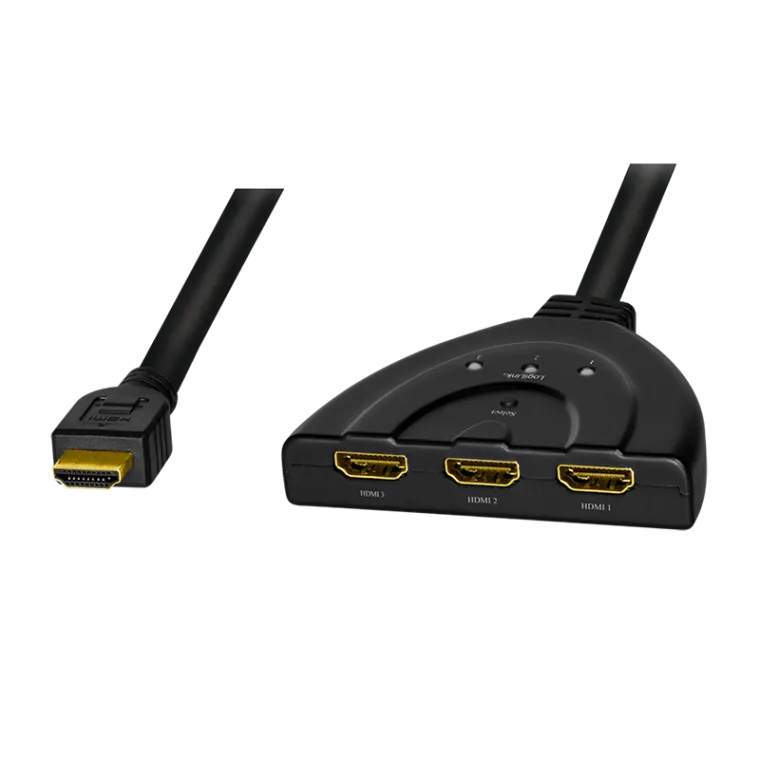 HDMI-Switch, 3-port, bidirekt (1x3/3x1), 4K/30 Hz, CEC, Pigtail