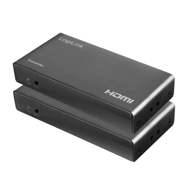 HDMI-Extender-Set über LAN, KVM, 2x USB-A, 1080p, HDCP, IR, Loop Out