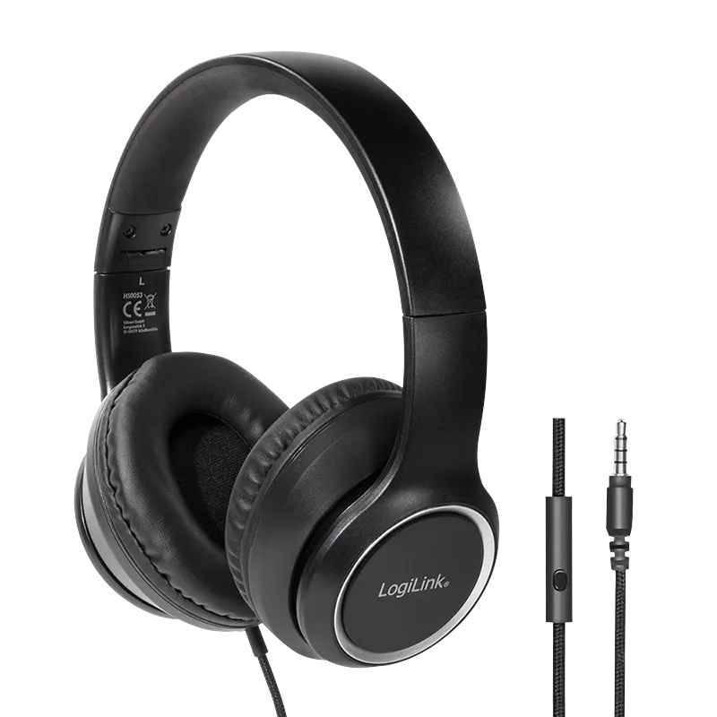Stereo-Headset, 1x 3,5-mm-Klinkenstecker, High Quality, schwarz